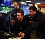 Sailors stand watch in the Fleet Operations Center at the headquarters of U.S. Fleet Cyber Command/U.S. 10th Fleet Dec. 14, 2017. U.S. Fleet Cyber Command serves as the Navy component command to U.S. Strategic Command and U.S. Cyber Command. U.S. 10th Fleet is the operational arm of Fleet Cyber Command and executes its mission through a task force structure.