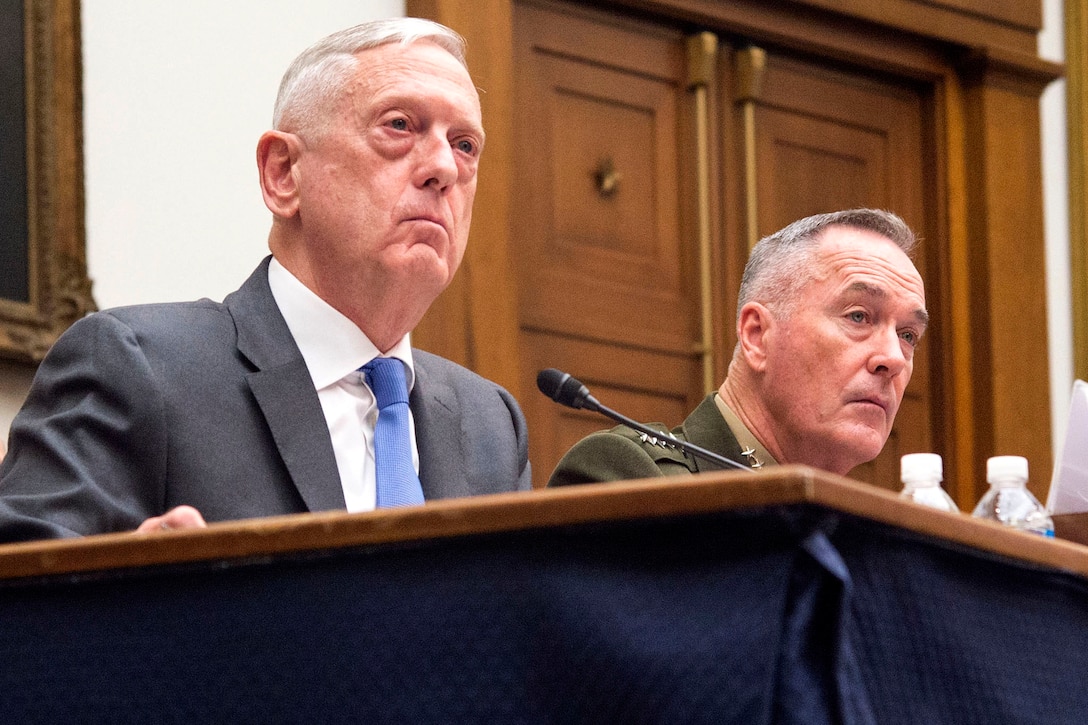 Defense Department leaders testify on Capitol Hill.