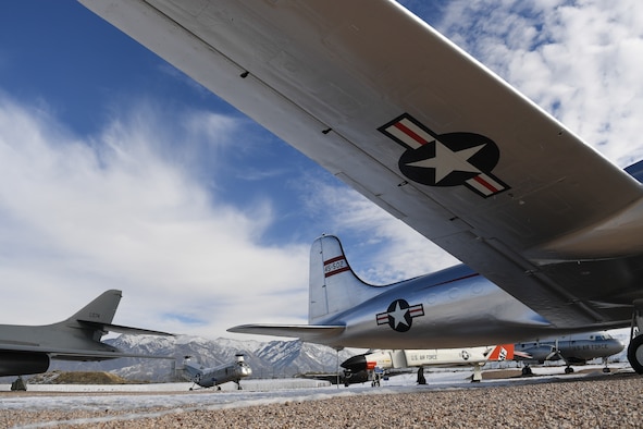 Vintage aircraft sit on display at the Hill Aerospace Museum Jan. 3, 2018. Admission is free to the museum located at Hill Air Force Base, Utah. (U.S. Air Force photo by Cynthia Griggs)