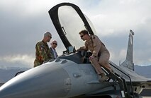 Mr. Shon Manasco, Assistant Secretary of the Air Force for Manpower and Reserve Affairs, visits members at the 455th Air Expeditionary Wing at Bagram Airfield, Afghanistan April 10, 2018.