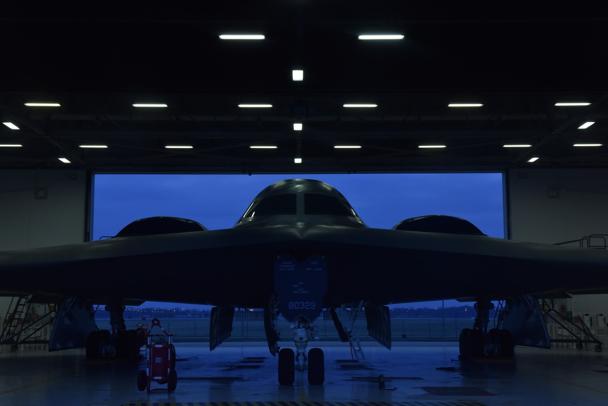 A B-2 Spirit prepped and ready for a mission at Whiteman Air Force Base, Mo., April 10, 2018. The 509th Aircraft Maintenance Squadron consists of approximately 570 personnel tasked with maintaining $15 million worth of equipment and their daily excellence ensures the mission capability of the B-2s. (U.S. Air Force photo by Senior Airman Jovan Banks)