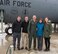 Col. James P. Ryan, retired 157th Air Refueling Wing commander, poses for a photo with his wife and their three children on Feb. 23, 2018, at Pease Air National Guard Base, N.H. Ryan's family was present for his fini-flight, or final flight, as a member of the N.H. Air National Guard. (N.H. Air National Guard photo by Staff Sgt. Kayla White)