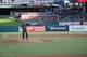 In celebration of Air Force Reserve's 70th Birthday, Maj. Gen. Ronald B. Miller threw out the first pitch at the Texas Rangers game against the Los Angeles Angels. The Dyess Air Force Base Honor Guard presented the colors for the game as well.