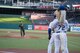 In celebration of Air Force Reserve's 70th Birthday, Maj. Gen. Ronald B. Miller threw out the first pitch at the Texas Rangers game against the Los Angeles Angels. The Dyess Air Force Base Honor Guard presented the colors for the game as well.