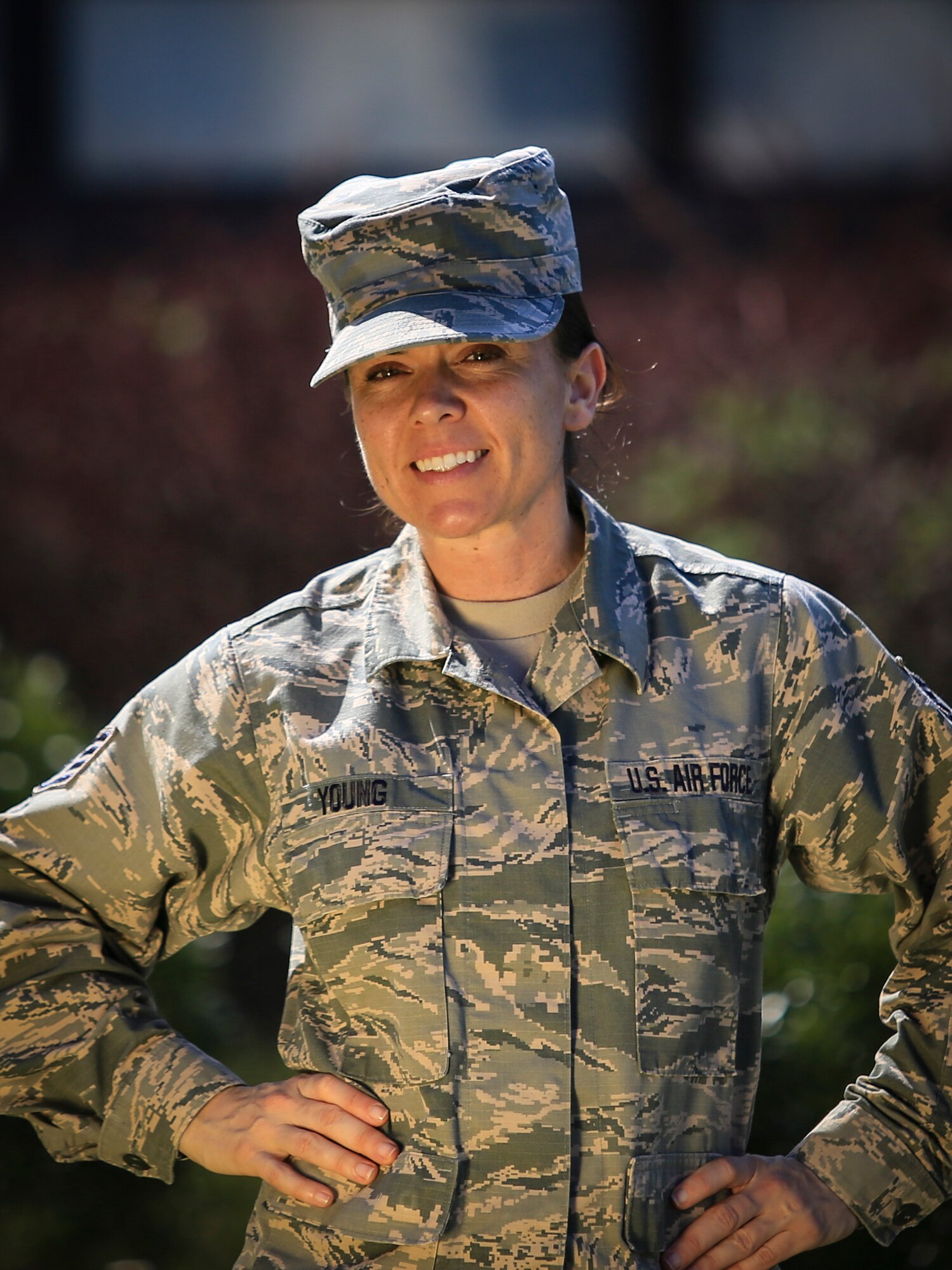 New Jersey Air National Guard Staff Sgt. Annamae Young stands for a portrait on Joint Base McGuire-Dix-Lakehurst, N.J., April 14, 2018. Young, a recruiter with the 108th Wing, recently joined the Century Club after recruiting her 100th Airman.