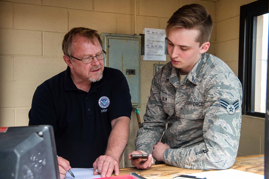 An airman trains on joint inspection procedures.