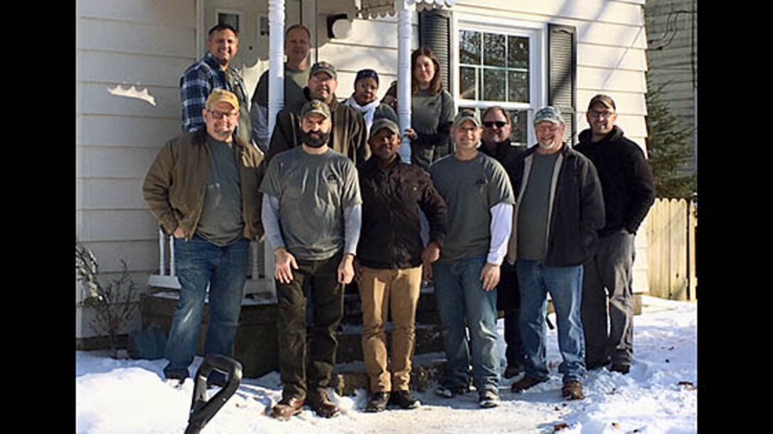 Twelve Defense Contract Management Agency Grand Rapids team members volunteered to renovate a local veteran’s new home.