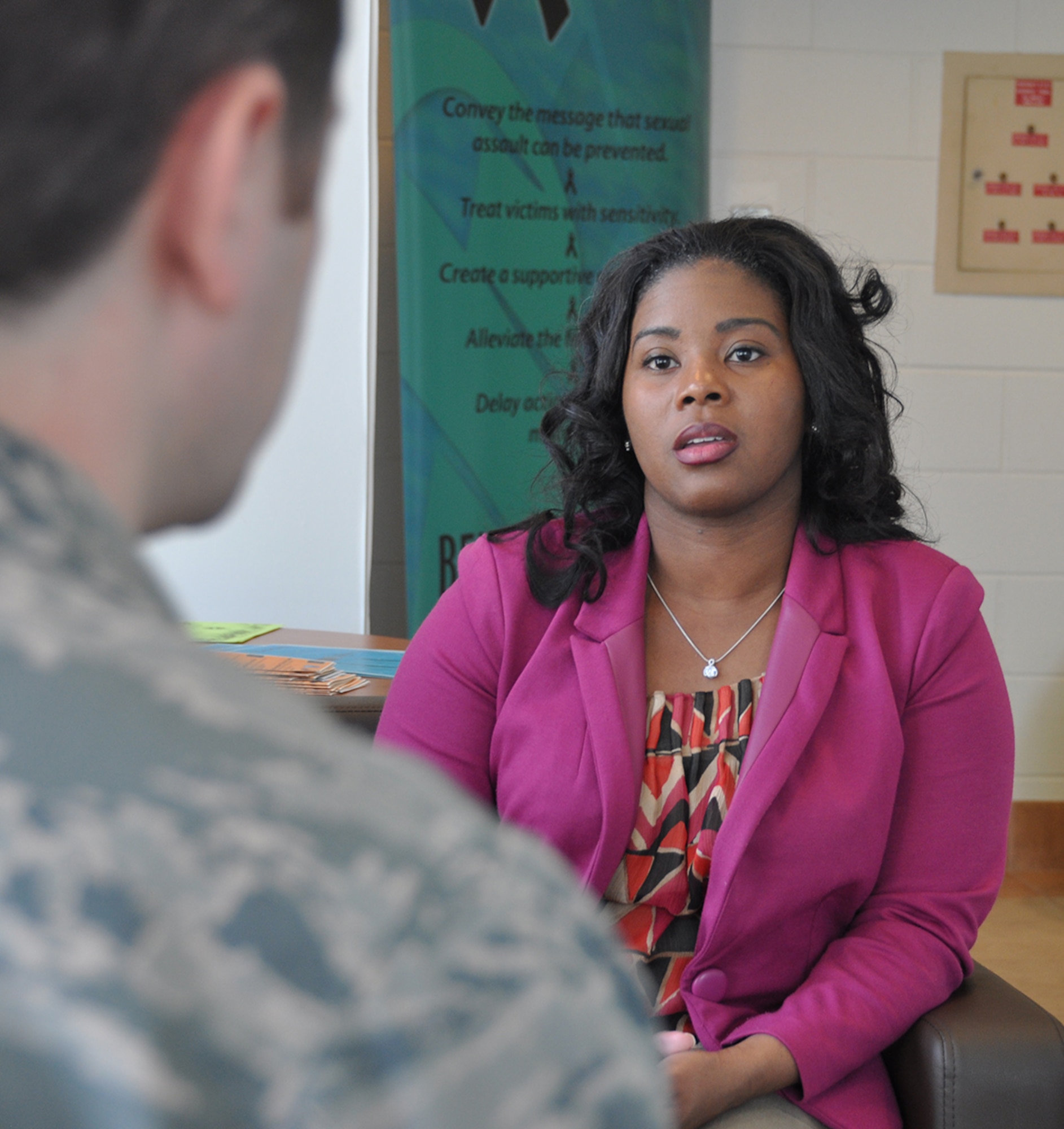 Tandra Hunter, 94th Airlift Wing violence prevention integrator and Green Dot Program Manager, maintains the wing's comprehensive violence-related primary prevention program.