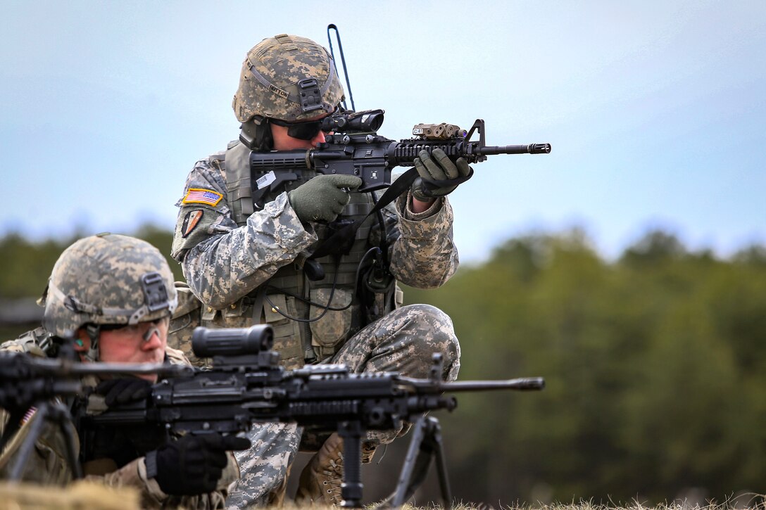 Soldiers take aim at their targets.