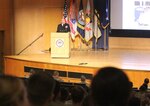 Navy Admiral Kurt Tidd speaks before cadets at the U.S. Military Academy.