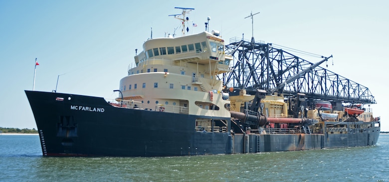 The Dredge McFarland, one of four ocean-going hopper dredges owned and operated by the U.S. Army Corps of Engineers, conducted urgent dredging in Morehead City, N.C. in March and April of 2018. The McFarland is based out of the USACE Philadelphia District.