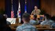 U.S. Army chaplain Michael Cohen, Holocaust Remembrance Week guest speaker, addresses an audience during a remembrance service on Osan Air Base, April 12, 2018. Cohen, a Nashville native, enlisted in the Army, served five years to become a Chaplain and pursued rabbinical studies as a reservist. From April 9 to 13, 2018, the base hosted an opening ceremony, a film screening of Conspiracy, a 5K run, and a remembrance service held at the chapel (U.S. Air Force photo by Staff Sgt. Benjamin Raughton)