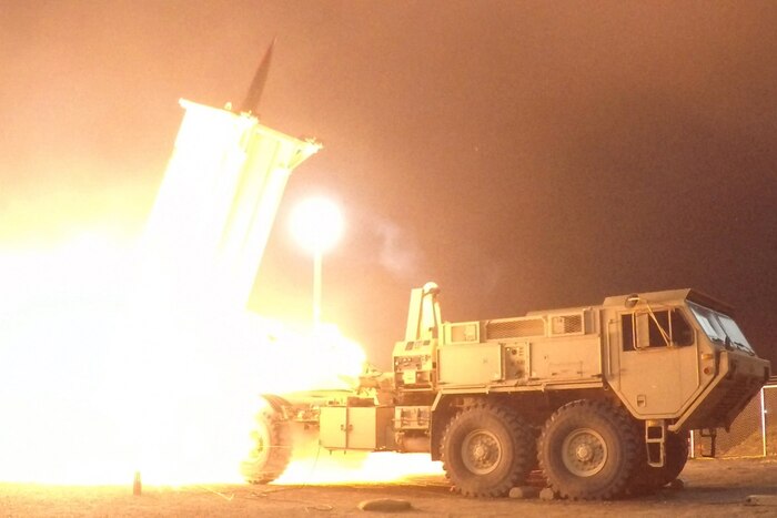 A THAAD is launched from the Pacific Spaceport Complex in Alaska.