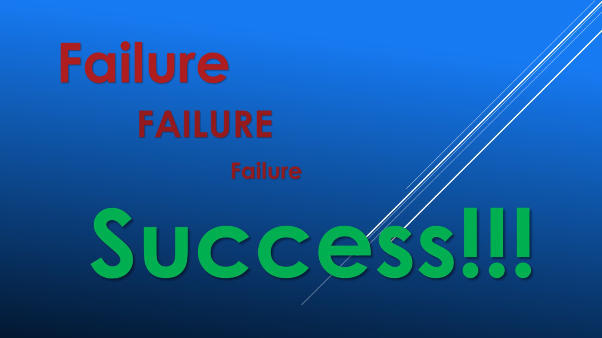 Graphic:  Failure, Failure, Failure, Success!!!