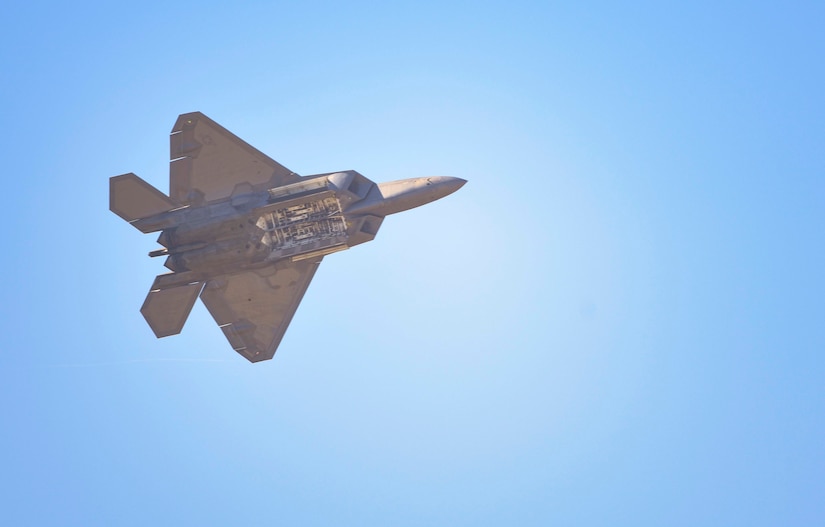 U.S. Air Force members from the F-22 Raptor Demonstration Team, based out of Joint Base Langley-Eustis, Virginia, performed at Feria Internacional del Aire y del Espacio air and trade show in Santiago, Chile April 2-7, 2018.