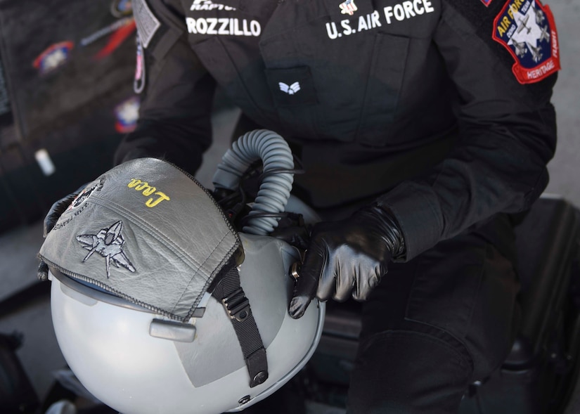 U.S. Air Force members from the F-22 Raptor Demonstration Team, based out of Joint Base Langley-Eustis, Virginia, performed at Feria Internacional del Aire y del Espacio air and trade show in Santiago, Chile April 2-7, 2018.