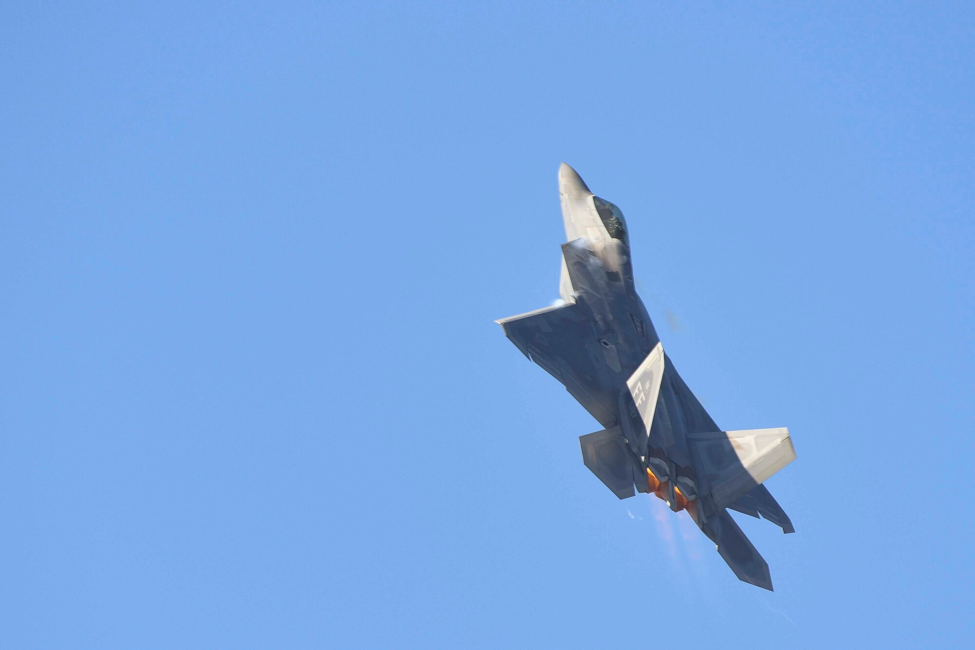 U.S. Air Force members from the F-22 Raptor Demonstration Team, based out of Joint Base Langley-Eustis, Virginia, performed at Feria Internacional del Aire y del Espacio air and trade show in Santiago, Chile April 2-7, 2018.