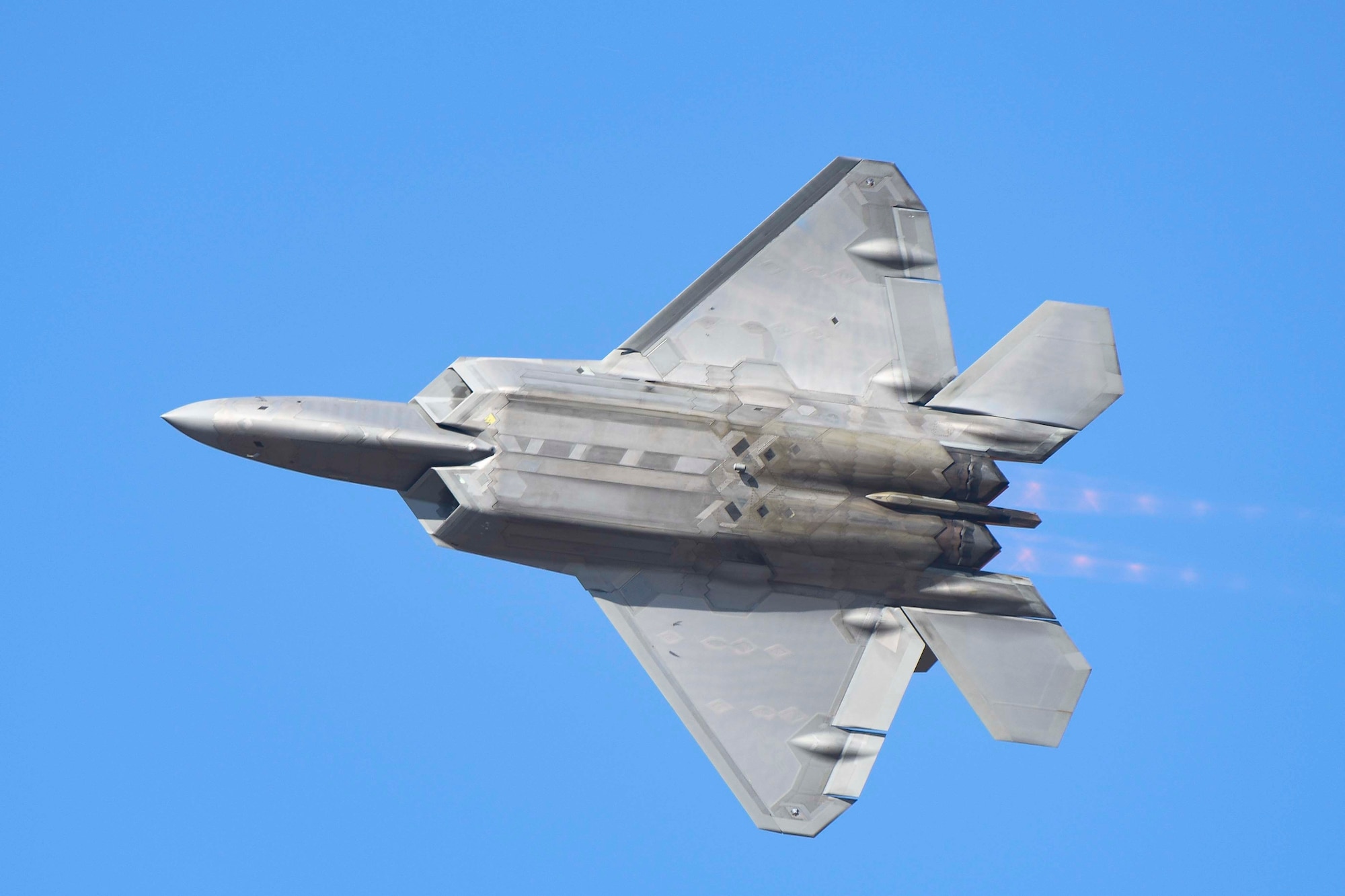 U.S. Air Force members from the F-22 Raptor Demonstration Team, based out of Joint Base Langley-Eustis, Virginia, performed at Feria Internacional del Aire y del Espacio air and trade show in Santiago, Chile April 2-7, 2018.