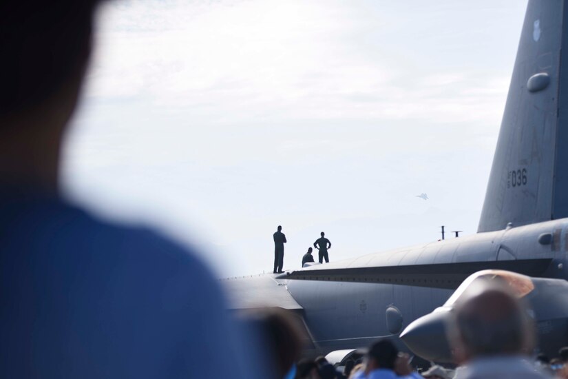 U.S. Air Force members from the F-22 Raptor Demonstration Team, based out of Joint Base Langley-Eustis, Virginia, performed at Feria Internacional del Aire y del Espacio air and trade show in Santiago, Chile April 2-7, 2018.