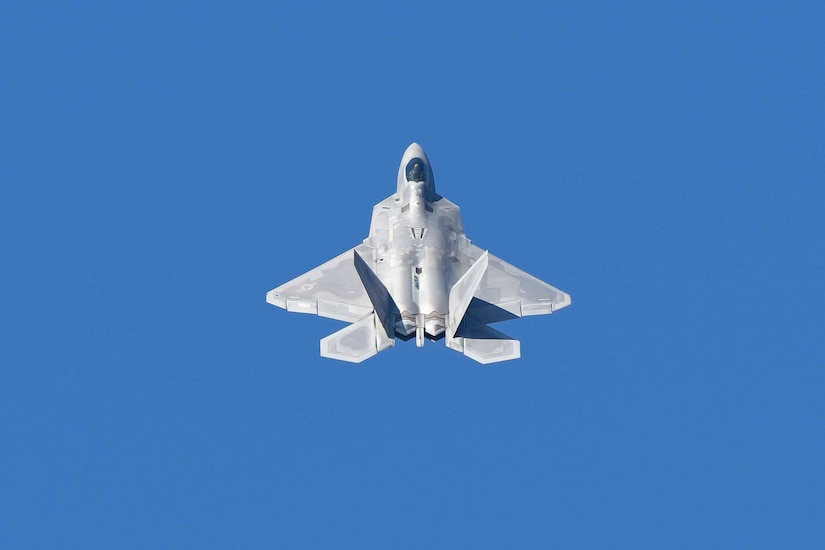 U.S. Air Force members from the F-22 Raptor Demonstration Team, based out of Joint Base Langley-Eustis, Virginia, performed at Feria Internacional del Aire y del Espacio air and trade show in Santiago, Chile April 2-7, 2018.