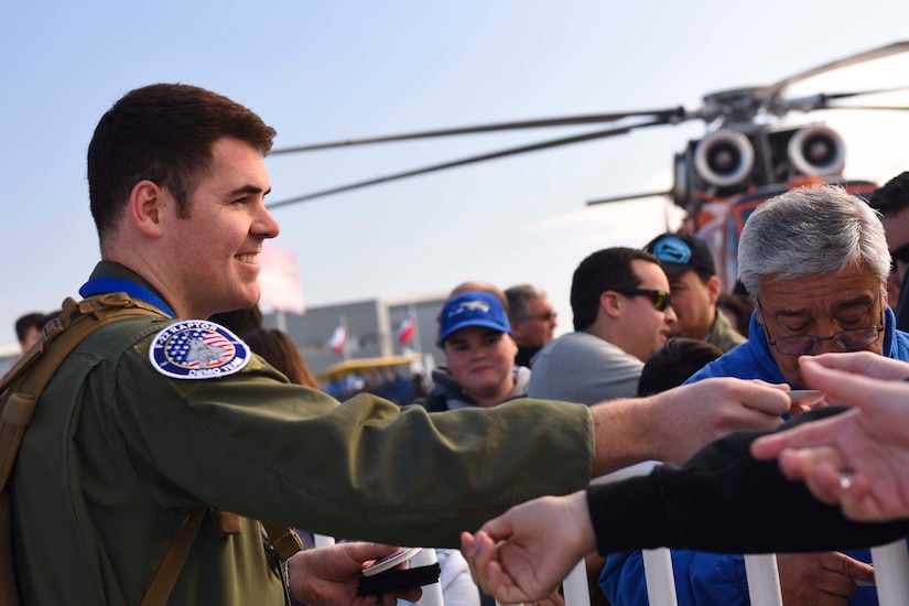 U.S. Air Force members from the F-22 Raptor Demonstration Team, based out of Joint Base Langley-Eustis, Virginia, performed at Feria Internacional del Aire y del Espacio air and trade show in Santiago, Chile April 2-7, 2018.