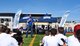 U.S. Air Force Col. Joseph Wenckus, 86th Airlift Wing vice commander, speaks to camp attendees during the free two-day NFL camp at the Kaiserslautern High School football stadium on Kapaun Air Base, Germany, April 7, 2018. All dependents of active-duty, retirees, and DOD civilian employees, grades 1st through 8th, were eligible to participate in the camp.