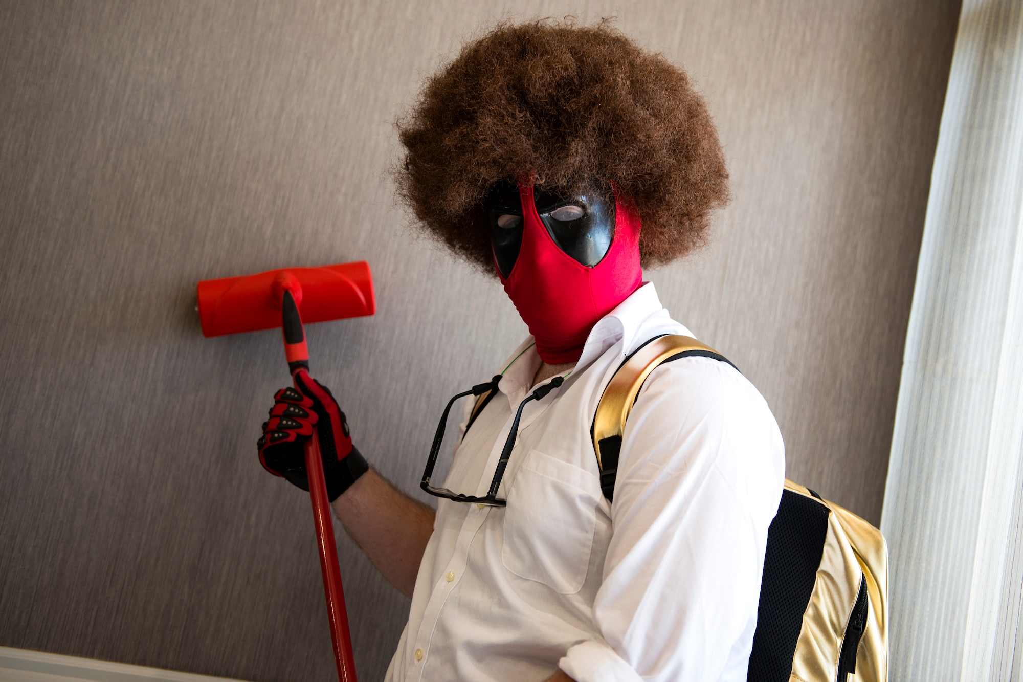 Jeffrey Goodall, cosplayer, poses for a photo while at Tiger Con, April 14, 2018, in Valdosta, Ga. Tiger Con was a convention, open to Moody residents and the local community, geared toward giving pop culture enthusiasts a chance to dress and role play as their favorite movie, TV show or comic characters. The event included a costume contest, an anime themed café, pop-culture artist panels along with shopping vendors and a guest appearance of veteran voice actor Richard Epcar, who’s known for portraying Raiden in the video series Mortal Kombat. (U.S. Air Force photo by Airman 1st Class Erick Requadt)