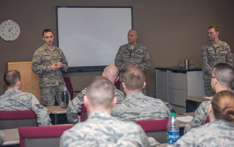 Whiteman Air Force Base, Mo., hosted an enlisted commissioning fair at Whiteman AFB, April 11, 2018. Airmen from different career fields around Whiteman attended the enlisted commissioning fair to learn about different commissioning options like OTS, the Air Force Academy, medical commissioning programs and more.