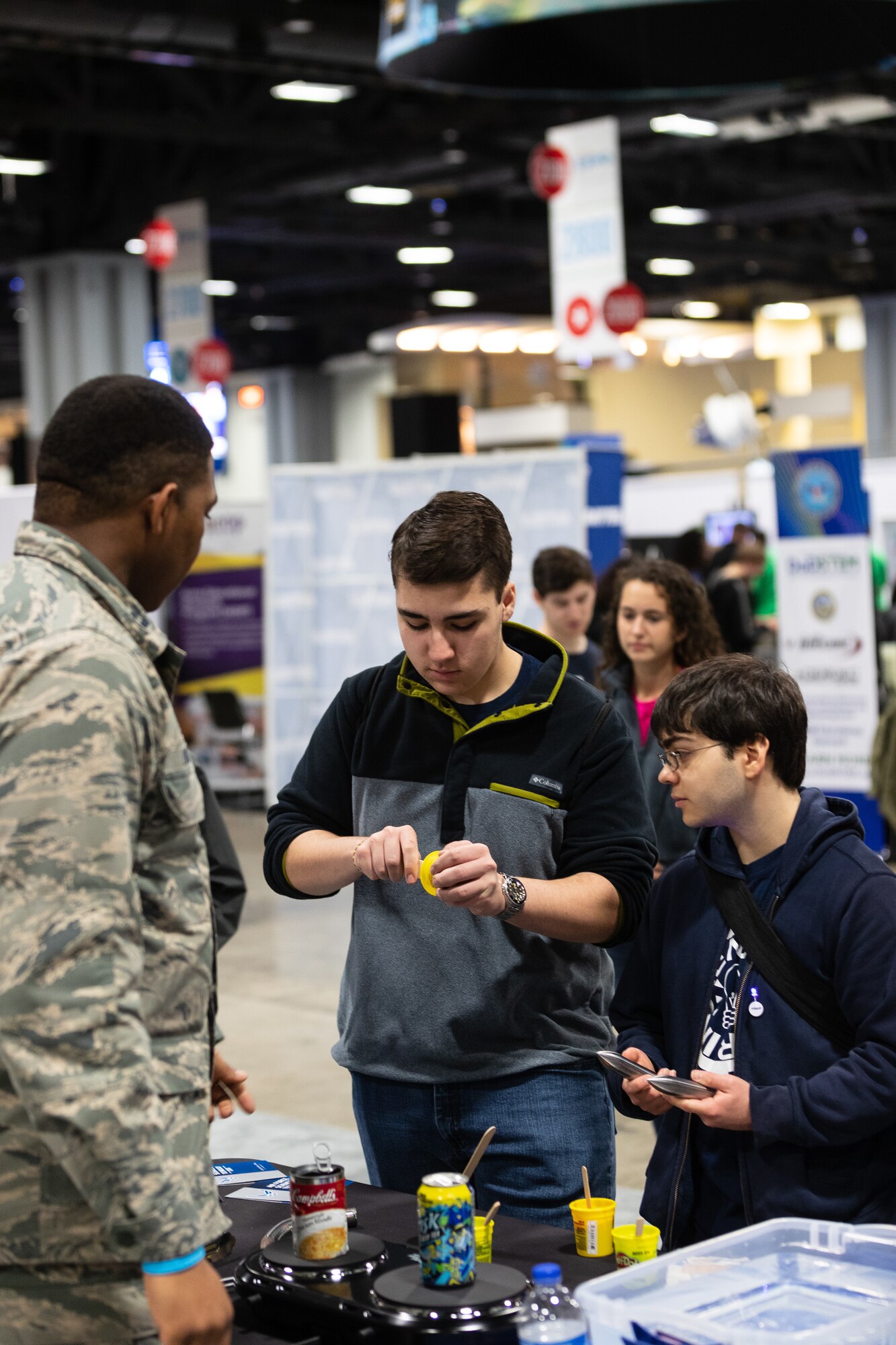 AFRL scientists and engineers inspire the future STEM workforce with experiments and hands on activities at the 5th annual USA Science and Engineering Festival Expo at the Walter E. Washington Convention Center in Washington, D.C. April 6-8, 2018. (U.S. Air Force photo/Brian Mitchell)