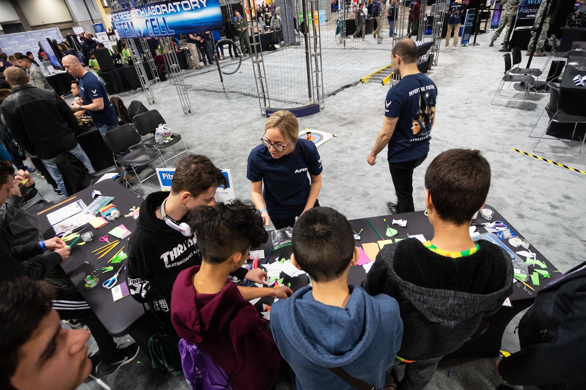 AFRL scientists and engineers inspire the future STEM workforce with experiments and hands on activities at the 5th annual USA Science and Engineering Festival Expo at the Walter E. Washington Convention Center in Washington, D.C. April 6-8, 2018. (U.S. Air Force photo/Brian Mitchell)