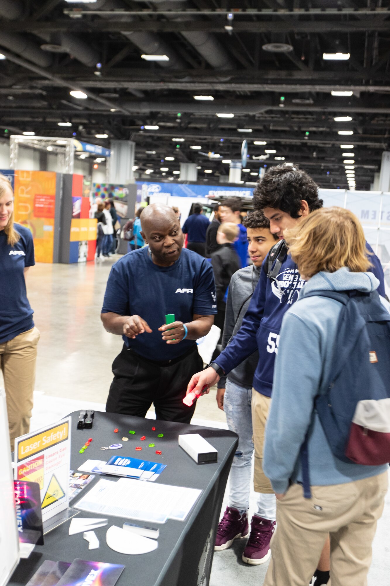 AFRL scientists and engineers inspire the future STEM workforce with experiments and hands on activities at the 5th annual USA Science and Engineering Festival Expo at the Walter E. Washington Convention Center in Washington, D.C. April 6-8, 2018. (U.S. Air Force photo/Brian Mitchell)