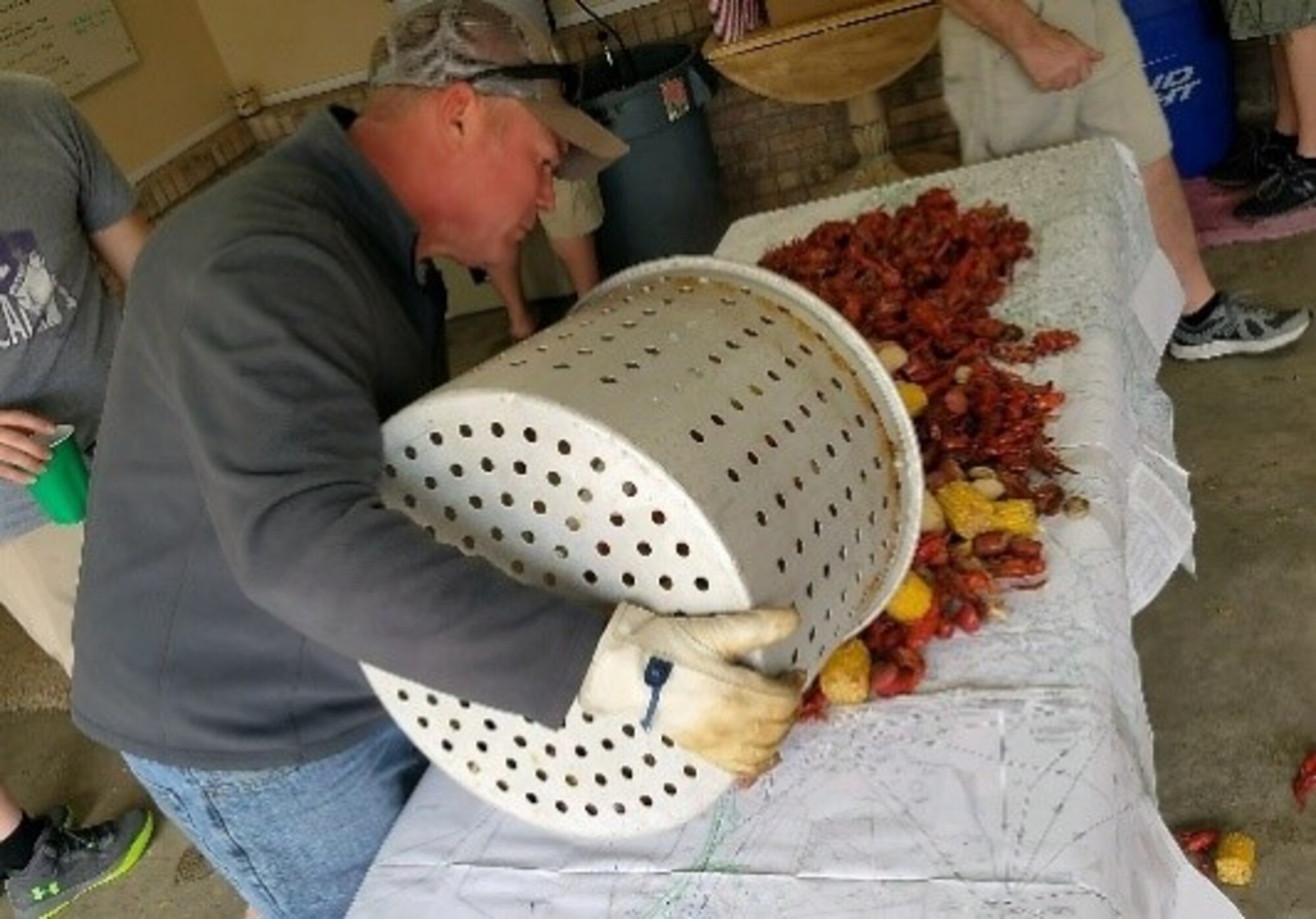 Lt. Col. Steve Cochran pours out a delicious buffet! (U.S. Air Force photos courtesy of the 43rd FTS)