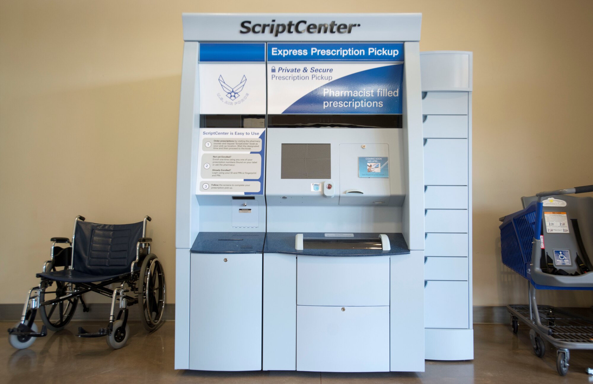 The 20th Medical Group script center sits at the Exchange at Shaw Air Force Base, S.C., April 19, 2018.