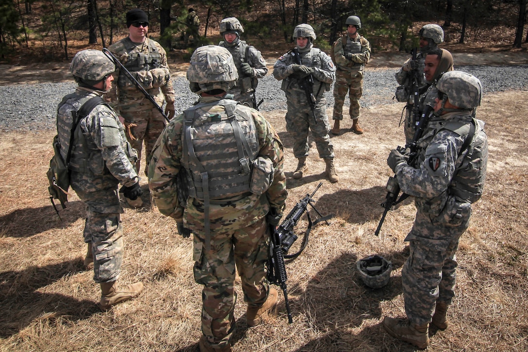 Soldiers receive a mission and safety brief.