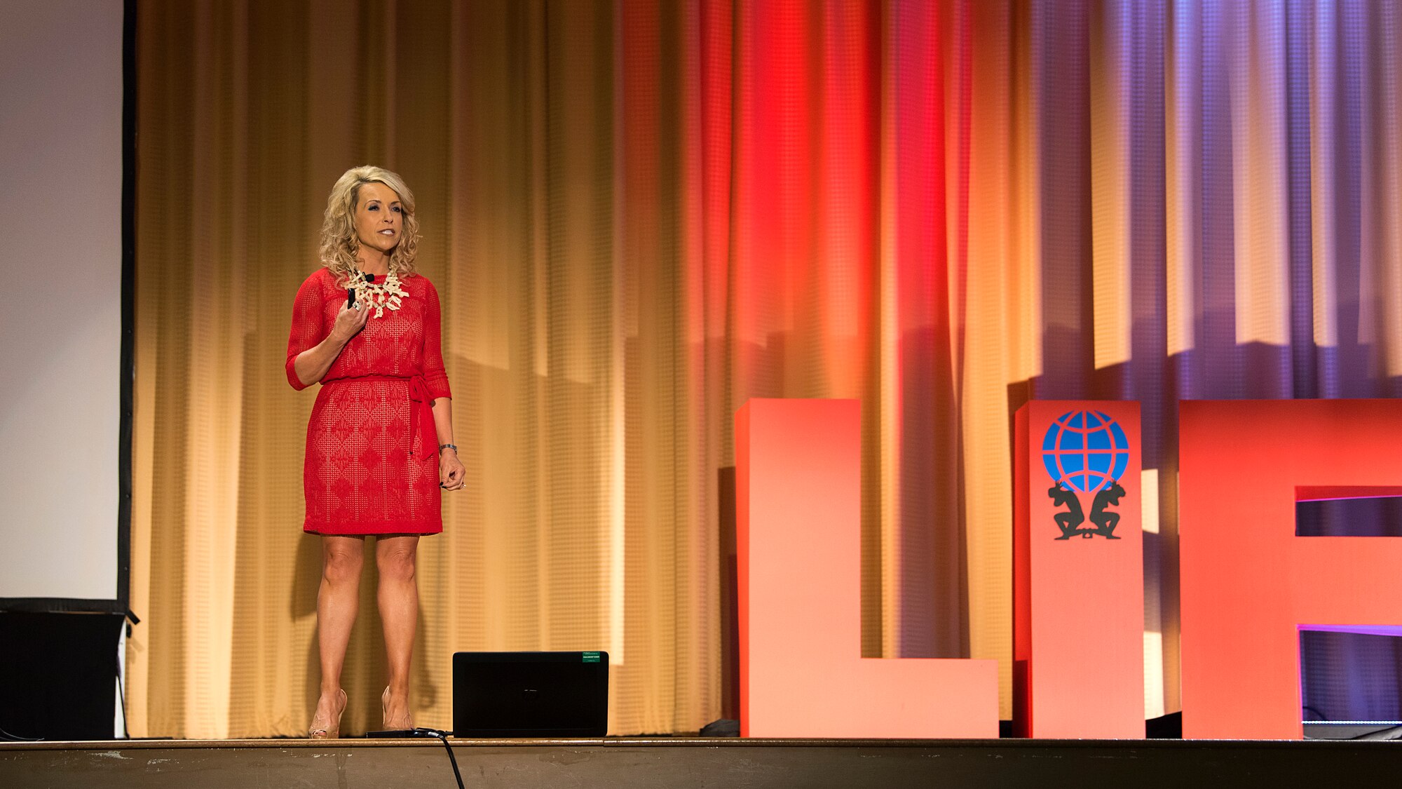 Debbie Lundberg, a certified life coach and author, speaks during the Leaders Inspiring for Tomorrow seminar hosted by MacDill Air Force Base, Fla., April 19, 2018. Lundberg shared her “You, Magnificent You” speech about how positive thinking can impact and change your life. LIFTx brought together 10 diverse speakers from around the country who shared their stories of leadership, inspiration, innovation and resiliency.