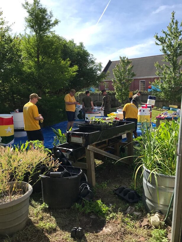 Marines with Headquarters and Service Battalion, U.S. Marine Corps Forces Command, volunteered to update a local community center today as part of Fleet Week New Orleans 2018. Marines and sailors aboard the USS Kearsarge (LHD-3) volunteered to freshen up the facility and show their dedication to helping improve the local community. (Official U.S. Marine Corps photo by Master Sgt. Ryan O'Hare/Released.)