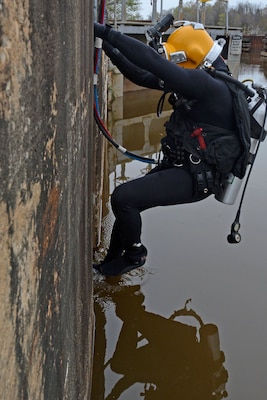 Divers from the U.S. Army Corps of Engineers (USACE) Huntington (W.V.) District recently completed inspections of Locks and Dams 1, 2 and 3 on the Cape Fear River