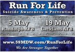 The Joint Base San Antonio community will unite to bring awareness to the problem of suicide during two events scheduled in May