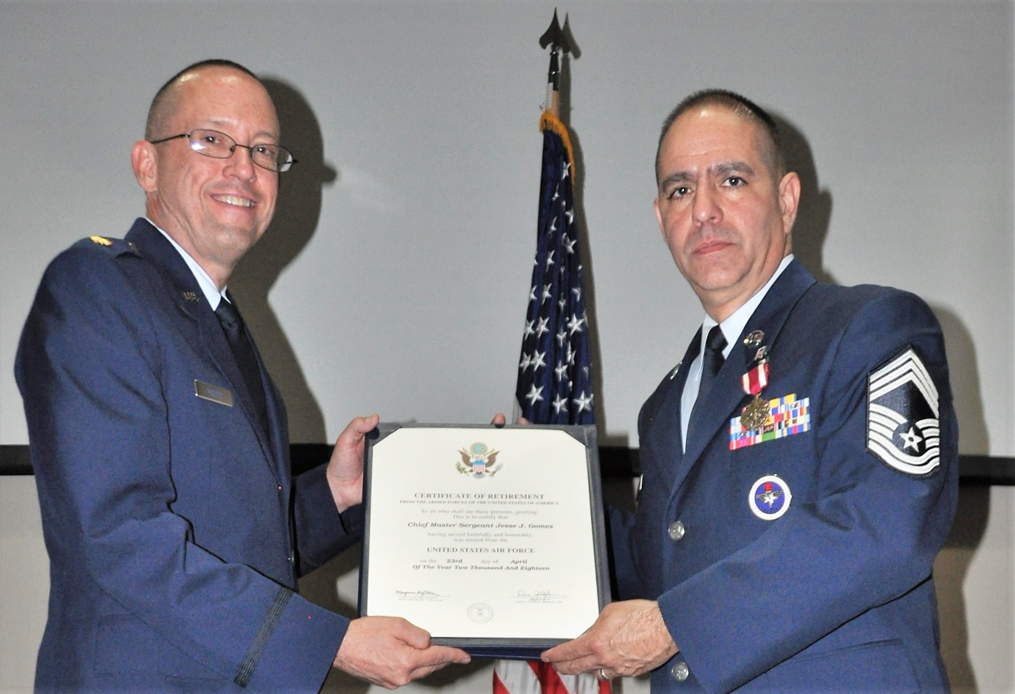 CMSgt Gomez retires from 433rd TRS
