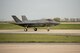 Capt. Andrew “Dojo” Olson, F-35 Heritage Flight Team commander and pilot, taxis down the runway in an F-35A Lightning II at the Berlin Schönefeld Airport, in Berlin, Germany, April 22, 2018. The F-35 logged its longest non-stop flight to date, lasting just over 11 hours before touching down in Germany for the first time. (U.S. Air Force photo by Airman 1st Class Alexander Cook)
