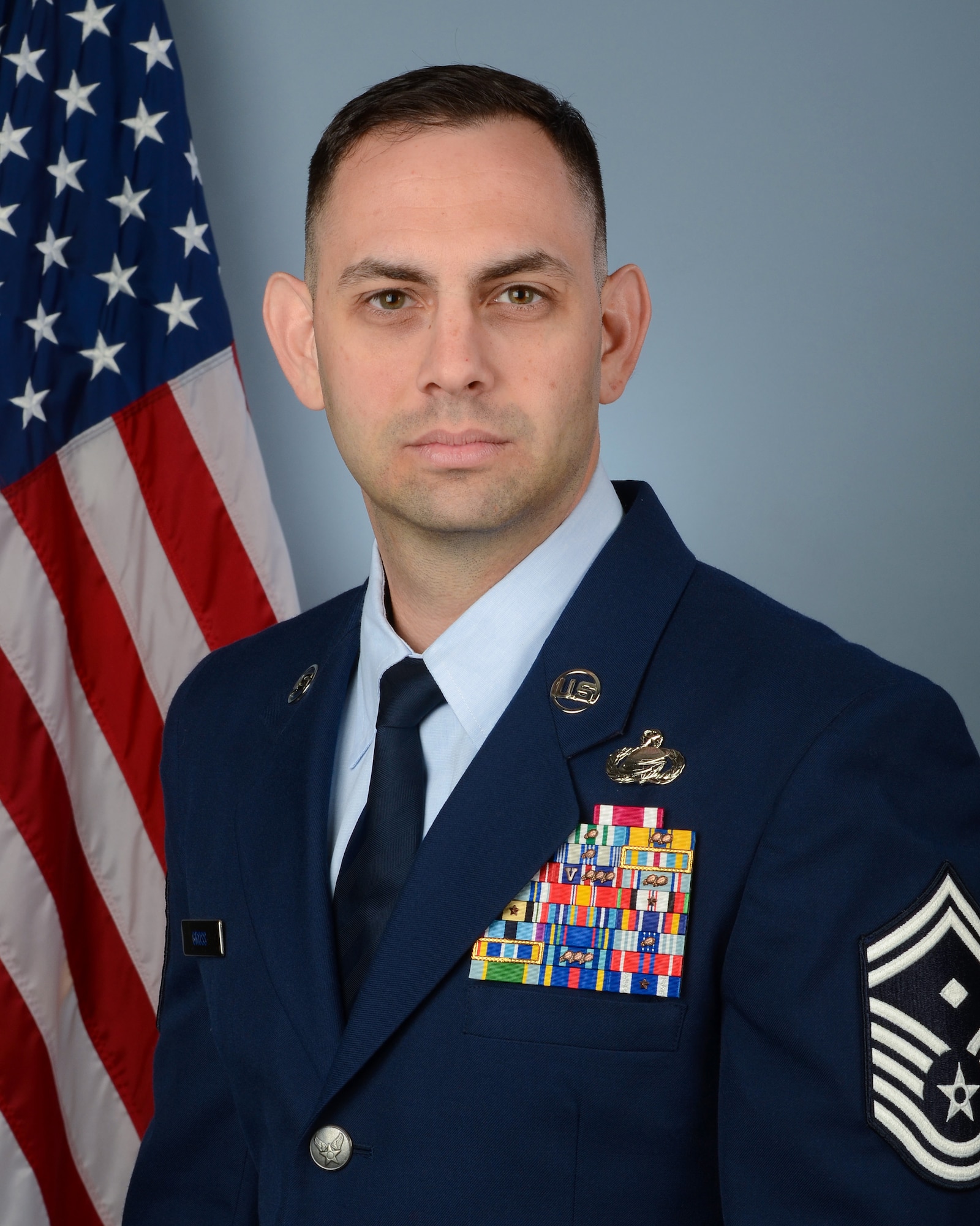U.S. Air Force Senior Master Sgt. Alex Gross, the first sergeant assigned to the 169th Fighetr Wing, at McEntire Joint National Guard Base, S.C, March 2, 2018. (U.S. Air National Guard photo by Senior Airman Megan Floyd)