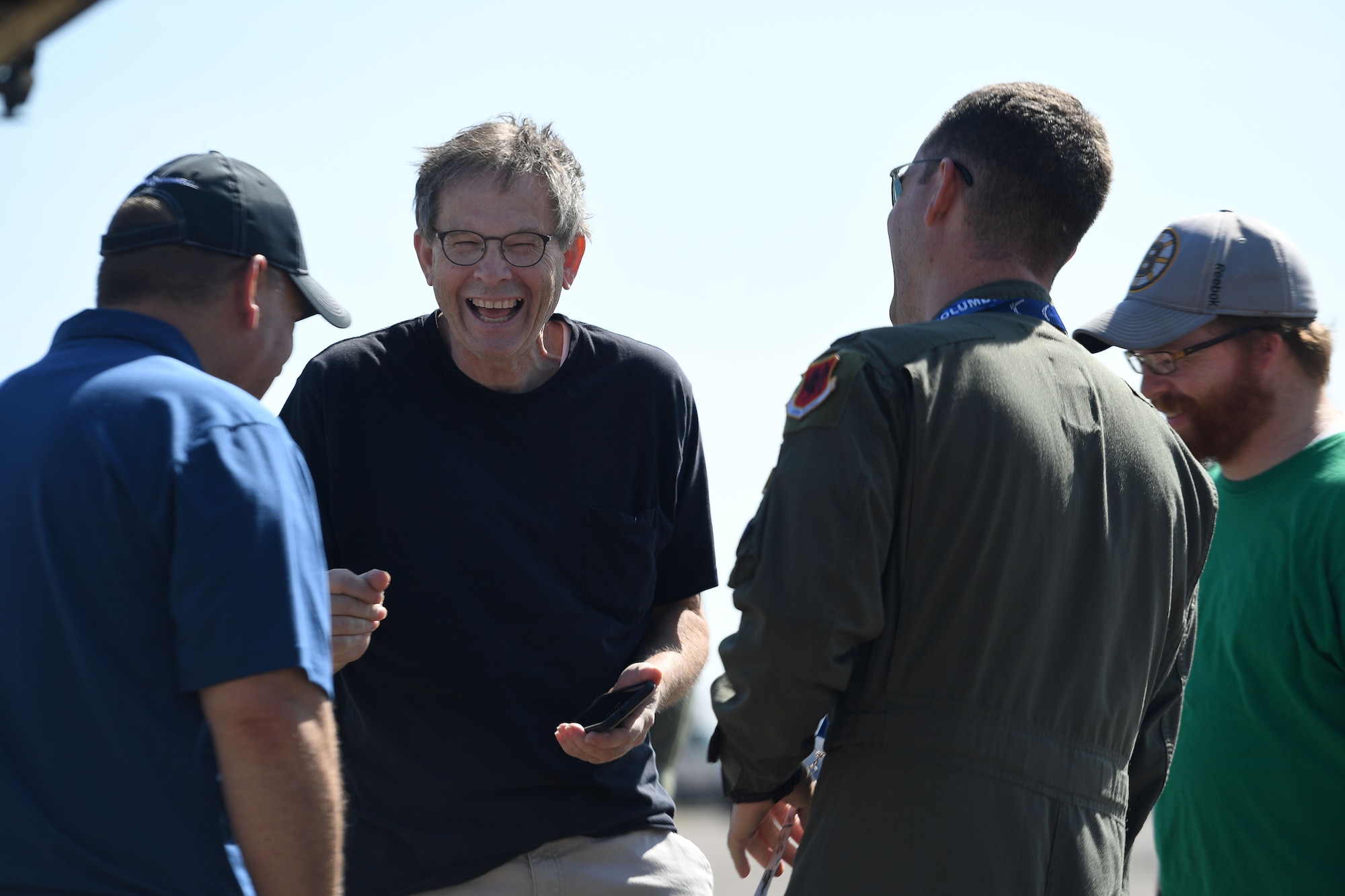 1st Lt. Jake, 432nd Wing/Air Expeditionary Wing MQ-9 Reaper pilot, fields questions from interested airshow attendees April 21, 2018, at during the 2018 Wings over Columbus Air and Space Expo April 21, 2018, at Columbus Air Force Base, Miss.  Aircrew, crew chiefs, intelligence and public affairs Airmen informed community leaders and military supporters of the contributions of Remotely Piloted Aircraft at the Wings Over Columbus Air and Space Expo April 21, kicking off the 2018 season. (U.S. Air Force photo by Senior Airman James Thompson)