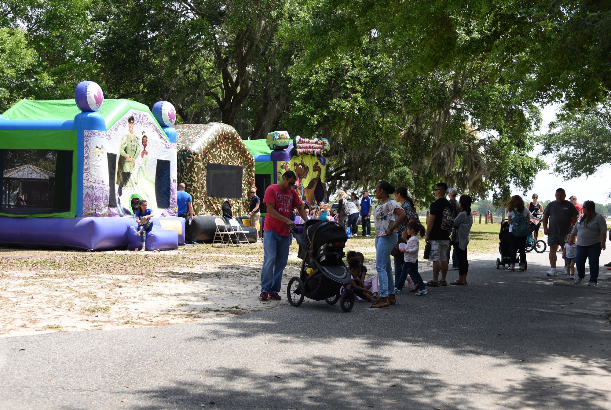 Keesler families attend Child Pride Day at Marina Park at Keesler Air Force Base, Mississippi, April 21, 2018. The 81st Force Support Squadron hosted event was held in celebration of Month of the Military Child. Games, fun runs, pontoon boat rides and educational displays were available for military families who attended. (U.S. Air Force photo by Kemberly Groue)