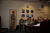 U.S. Air Force Col. Bradley Spears, 521st Air Mobility Operations Wing vice commander, spoke to current and upcoming leadership within the 521st AMOW during the Squadron Leadership Orientation Course on Ramstein Air Base, Germany, April 20, 2018. The course focused on 521st AMOW’s strategic priorities of developing Airmen and enhancing partnerships.