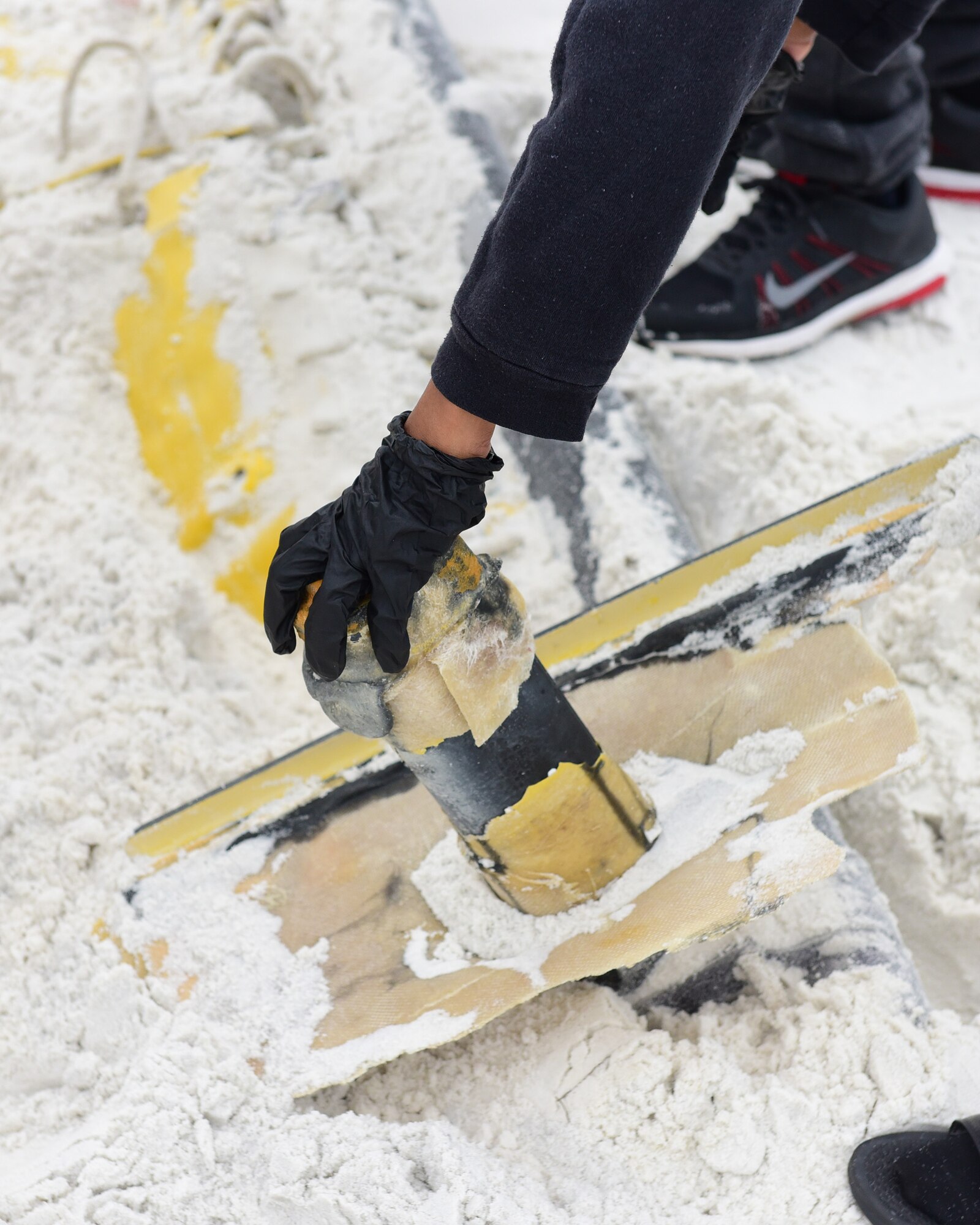 Volunteers from Tyndall Air Force Base, Fla., and the surrounding area took part in the “Tidy Up for Turtles Beach Clean-Up” at the Tyndall NCO Beach April 21, 2018. Volunteers walked the beach searching for visible debris in preparation for the upcoming sea turtle nesting season. Sea turtles and protected shorebirds often make the Tyndall NCO Beach their nesting grounds and are federally protected due to illegal harvesting, habitat encroachment and pollution. (U.S. Air Force photo by Senior Airman Cody R. Miller/Released)