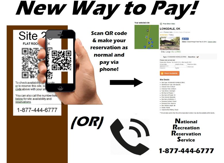 The QR code pictured is the master code for Longdale Campground on Canton Lake. You can scan it from your desktop computer or laptop computer screen to look up sites at Longdale Campground. 'New Way to Pay' kicks off at Longdale Campground on Canton Lake, May 1.