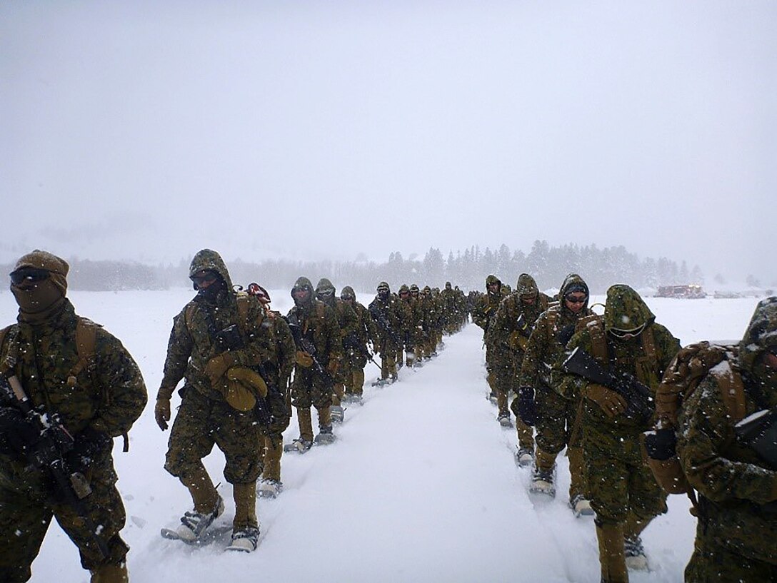 Marines at the Mountain Warfare Training Center in Bridgeport, California, train in freezing temperatures to get comfortable with their gear and prepare for future missions. MWTC Marines worked with the Additive Manufacturing Team at Marine Corps Systems Command to print out same-day replacement clips for their snowshoes.