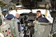 Eva Clarke, left, poses for a photo in a KC-135 Stratotanker with U.S. Air Force Capt. Jeffrey Vanguilder, 100th Operations Group executive officer and pilot, at RAF Mildenhall, England, April 26, 2018. Clark visited RAF Mildenhall to share her mother’s story and raise awareness about the Holocaust, remember those who died, and help Airmen learn the lessons of the Holocaust to help counteract any form of racism or prejudice. (U.S. Air Force photo by Karen Abeyasekere)