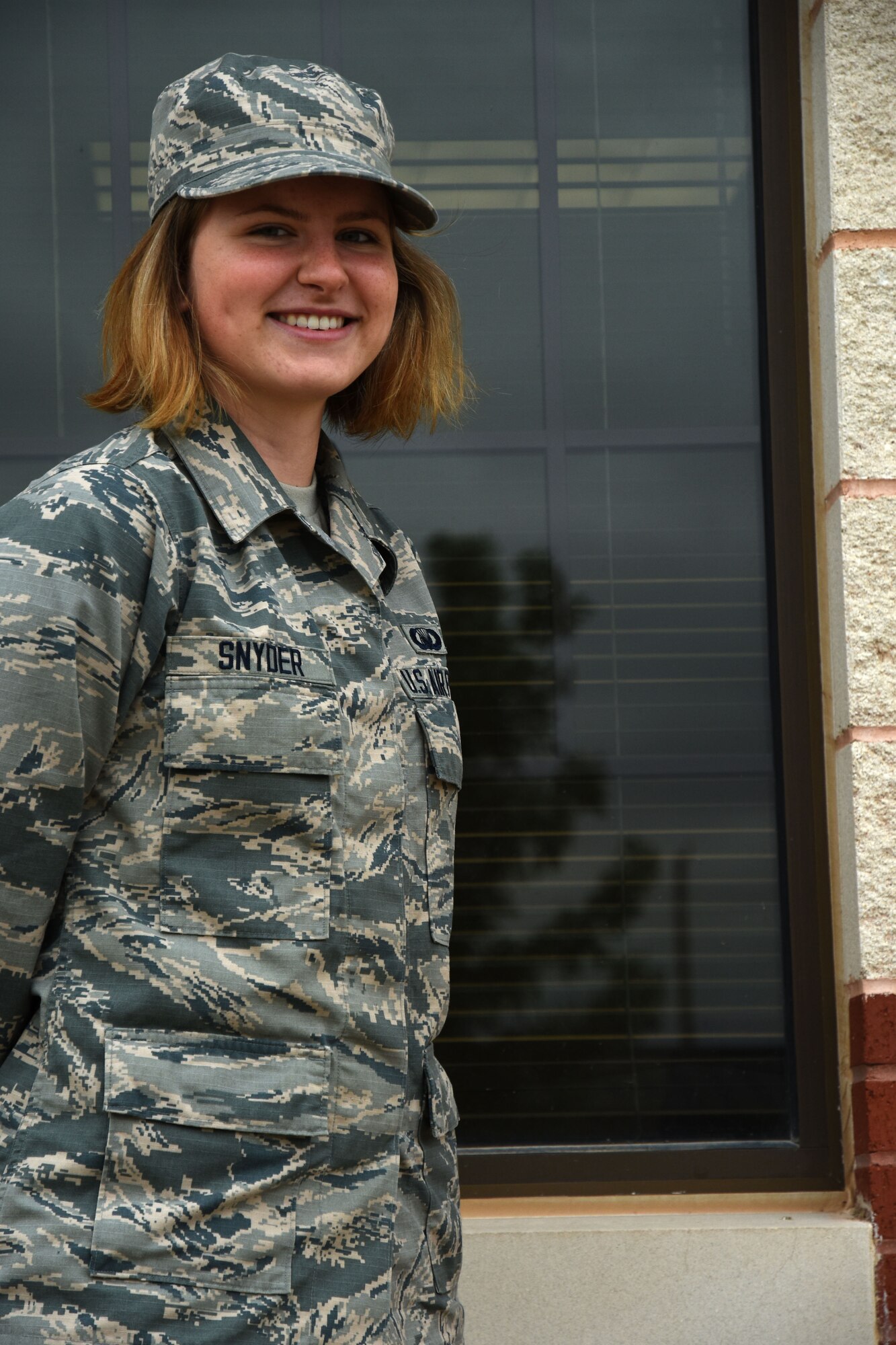 U.S. Air Force Airman Tiffany Snyder, 17th Training Wing Chapel chaplain assistant, works at Taylor Chapel on Goodfellow Air Force Base, Texas, April 25, 2018. Snyder is from one of the first classes of Airmen to graduate tech school as a chaplain assistant. (U.S. Air Force photo by Airman 1st Class Seraiah Hines/Released)