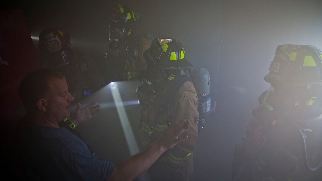 Marine Corps Air Station Beaufort Station Fire Department, Burton Fire Department, and Beaufort Fire Department conducted a live fire training exercise at the Pinewood Fire Station April 24. The fire departments conducted the exercise to familiarize each other with their protocols. The three fire districts have signed automatic aid contracts agreeing to assist in structure fires regardless of which district it�s in.